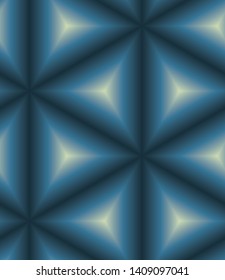 Ombre gradient kaleidoscope seamless repeat vector pattern. Shades of blue.  Indigo.