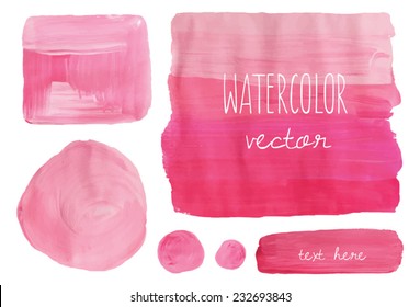 Ombre Pink Painted Vector Shapes.