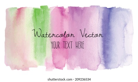 Ombre Rainbow Watercolor Vector. 