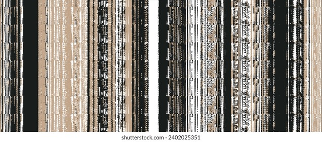 Ombre seamless vector french stripe pattern. provence woven texture. shabby chic style weave stitch background. . textile rustic all over print