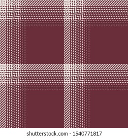 Ombre Windowpane Twill Plaid in Burgundy & White--Seamless Pattern Vector Illustration