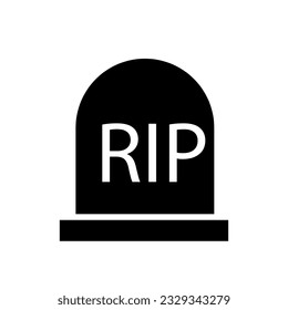 ombstone icon, Tombstone flat illustration, Halloween tombstone vector icon, Symbol, logo illustration, Vector graphics, on white background..eps