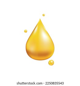 Omega 3, 6, 9 acids drops gold icon. Polyunsaturated fatty. Nutrition skin care design and Beauty treatment. Vector illustration.