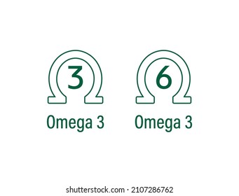 vector de icono omega 3 y omega 6 