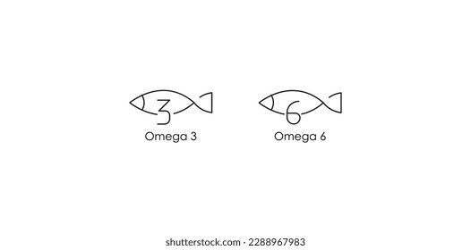 omega 3, omega 6 icon vector illustration 