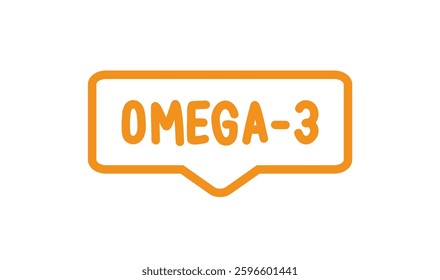 Omega 3. Badge, icon, logo vector design illustration on white background. Can be used for eco, organic, bio theme