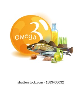 Omega 3. Basics of healthy nutrition. Polyunsaturated fatty acids in foods high in Omega 3. Natural organic food