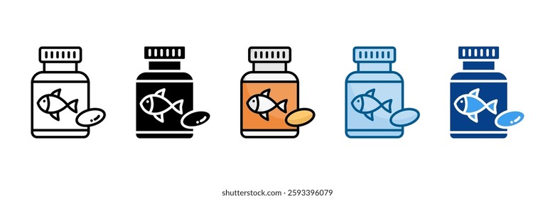 Omega 3 Capsules Icon Set Multiple Style Collection