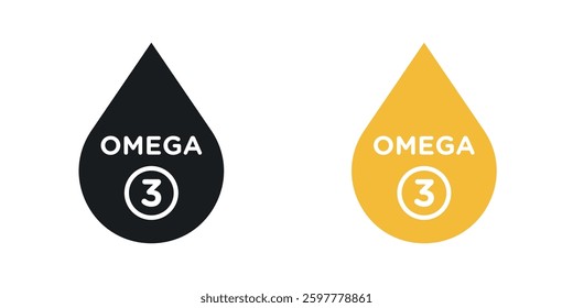 Omega 3 colored icon set. Stock Vector
