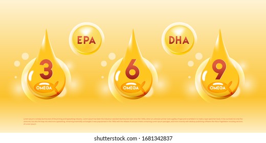 Omega 3 fish oil drop transparent icon for health and beauty vector illustration