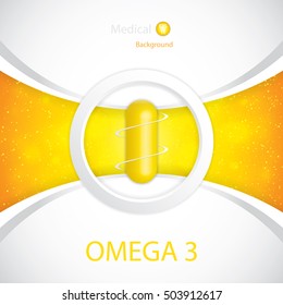 Omega 3 glossy brochure.Science concept - vector illustration 