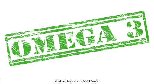 omega 3 green vector stamp on white background