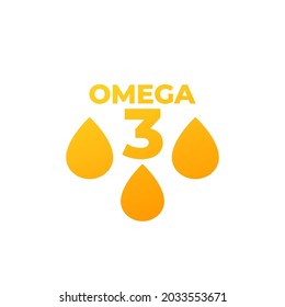 Omega 3 Icon With Oil Drops