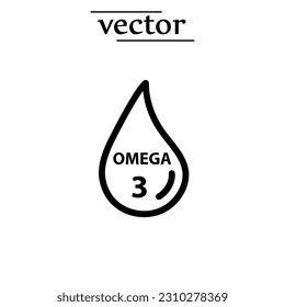icono omega 3 - ilustración vectorial sobre fondo blanco..eps
