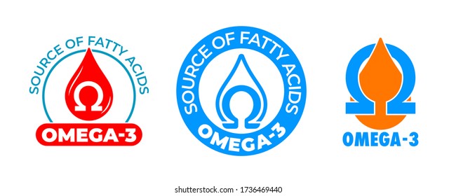 Omega 3 icon, vitamin and fish oil drop, fatty acid capsule, essential polyunsaturated acids. Omega 3 sign for dietary supplement and healthy nutrition