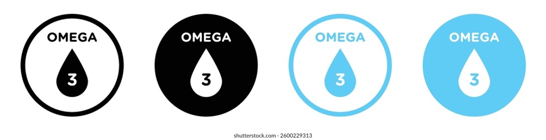 Omega 3 icons design. vector icons for ui designs