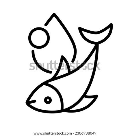 Omega 3 Line Icon Fish Oil Supplement Logo design Emblem. Vector illustration. Healthy diet ingredient