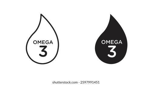 Omega 3 line icon vector set.