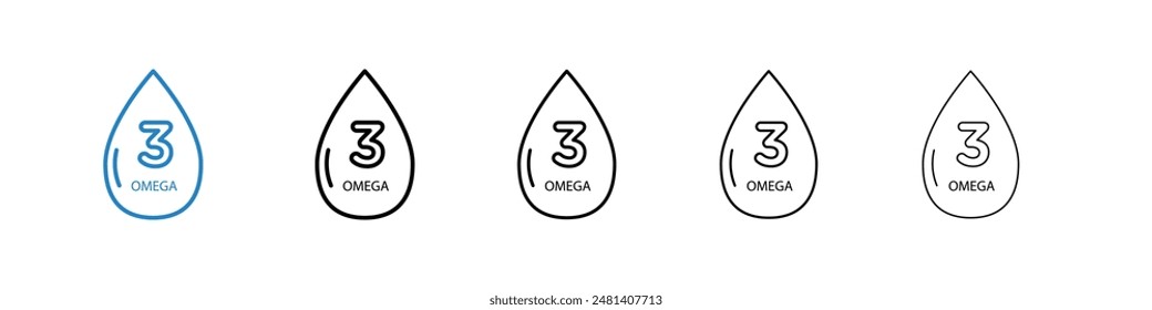 Juego de Vector de ícono de línea Omega 3.