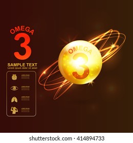 Omega 3 Nutrients for Kids Vector Concept