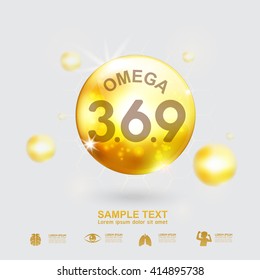 Omega 3 Nutrients for Kids Vector Concept