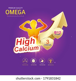 Omega 3 Nutrition and Vitamin Logo Products for Kids.