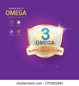 Omega 3 Nutrition And Vitamin Logo Products For Kids.