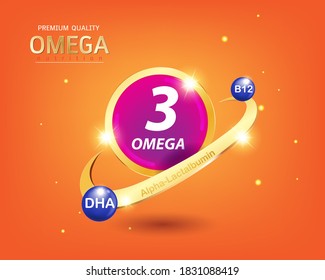 Omega 3 Nutrition and Vitamin Logo Products for Kids.