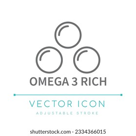 Omega 3 Rich Food Vector Line Icon