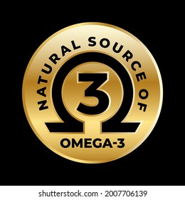 Omega 3 Source vector round badge logo icon