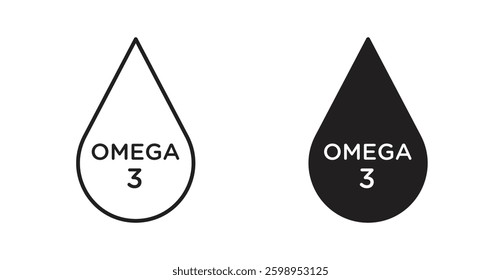 Omega 3 vector line icon illustration collection.
