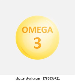 Icono vectorial del suplemento vitamínico Omega 3.