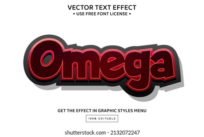 Omega 3D editable text effect template