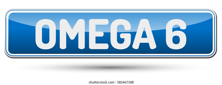 OMEGA 6 - Abstract beautiful button with text.