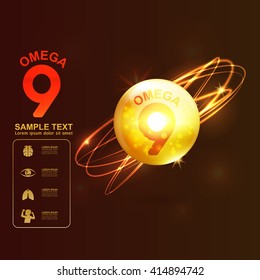 Omega 9 Nutrients for Kids Vector Concept