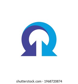 omega arrow logo. editable and easy to custom. can can be applied optimally on print and digital media.