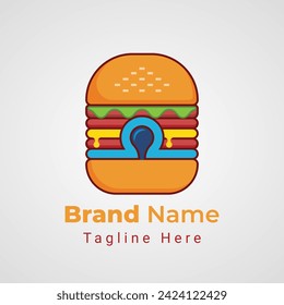 Omega Burger Logo, Combination burger and omega symbol