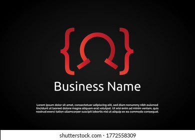 Omega Coding Digital code logo illustration. colorful logo. coding. programmer logo icon vector. media logo.