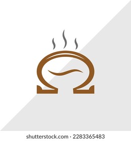 Omega Coffee bean combination logo