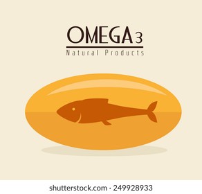 Omega design over beige background, vector illustration.