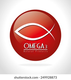 Omega design over white background, vector illustration.