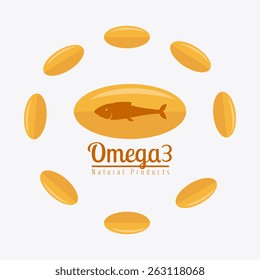 Omega design over white background, vector illustration.