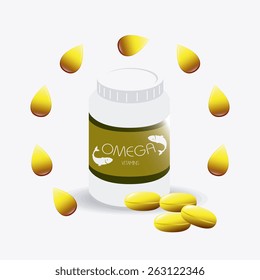 Omega design over white background, vector illustration.