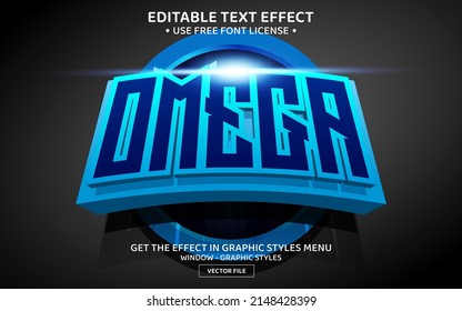 plantilla de efecto de texto editable de Omega esport 3D