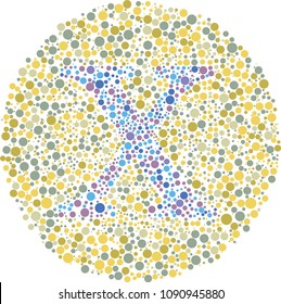 Omega Eye Test

Part of my Greek collection of eye test designs. The Letter Omega cunningly hid inside an Ishihara inspired design.