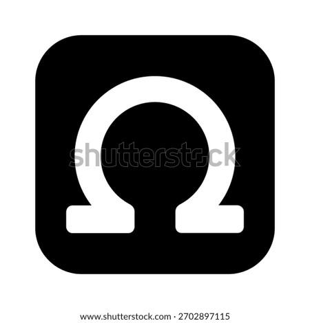 Omega greek icon. Vector image
