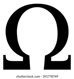 Omega Greek Letter Icon, Omega Symbol Isolated Vector Illustration.