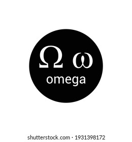 omega greek letter symbol on white background