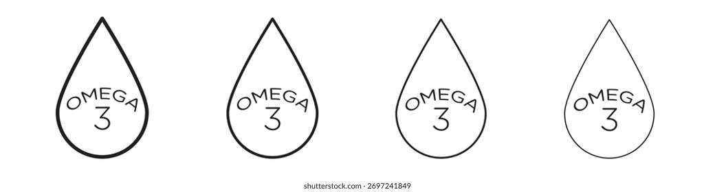 Coleção de ícones Omega. Sinal de vetor de linha, símbolo para web e celular