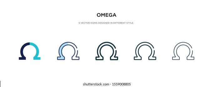 omega icon in different style vector illustration. two colored and black omega vector icons designed in filled, outline, line and stroke style can be used for web, mobile, ui